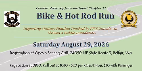 CVI CH11 Bikes & Hot Rods Run supporting Thomas A Biddle Foundation