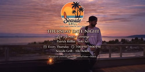 Thursday Date Night on the Beach. Live Music by Patriff