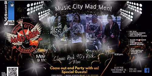 Music City Mad Men Rocks The Alley Pub.. Again! Come party with us!