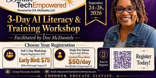 3-Day AI Literacy & Training Workshop (9\/24-9\/26) In-Person & Virtual