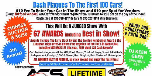 PISTON CRUISERS CAR, TRUCK, & MOTORCYCLE SHOW on SAT JUNE 27th, 2026 at the Elm Road Triple Drive-In