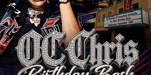OcChris B-Day Bash Wed 9\/30 HaltomCityTheatre AllAgeEvent