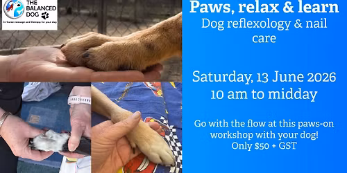 Paws, relax & learn:  dog reflexology & nail care
