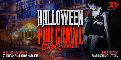 San Diego Halloween Night Pub Crawl Party