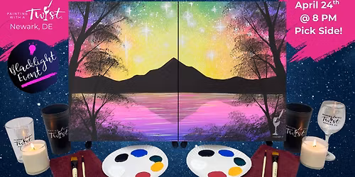 \ud83c\udfa8 Friday Paint & Sip \u2013  in Newark, DE - Couples & BFFs: Vibrant Galaxy Forest Set