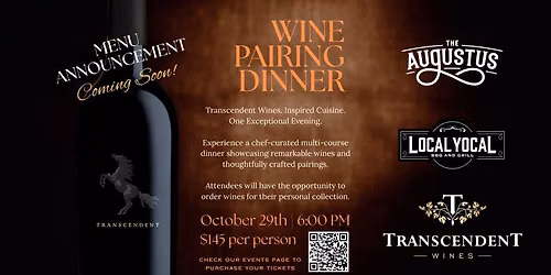 Chef\u2019s Pairing Dinner with Chef Adam West featuring Transcendent Wines