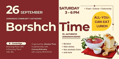 Borshch Time (26 September) \u2014 Food, Culture & Community