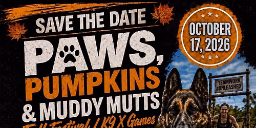 Pumpkin Paws and Muddy Mutts K9 XGames and Fall Festival 