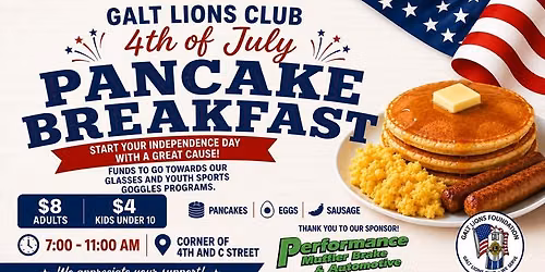 4th of July Galt Lions Pancake Breakfast
