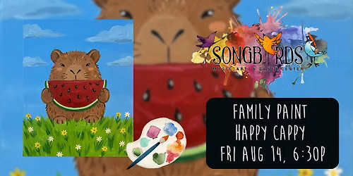 Family Paint Party at Songbirds- Happy Cappy