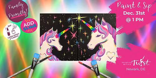 \ud83c\udf89Family-Friendly Paint Event \u2013 in Newark, DE: Glowing Unicorns - $5 Off