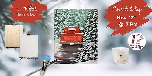 \ud83c\udf77 Wine Wednesday Paint & Sip \u2013 Newark, DE! \ud83c\udfa8\u2728A Christmas Journey