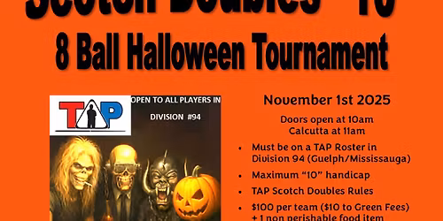TAP Scotch Doubles 8 Ball "10" handicap