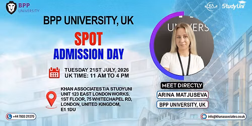 SPOT ADMISSION at BPP University, UK