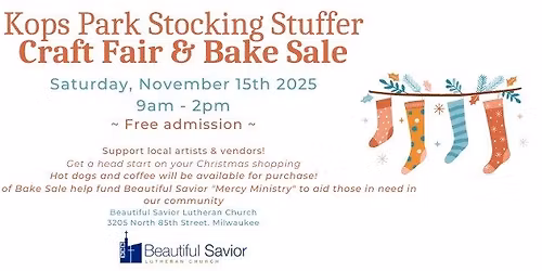 Kops Park Stocking Stuffer Craft Fair & Bake Sale 