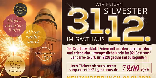 Silvester 2025 im Q21 Gasthaus Hamburg