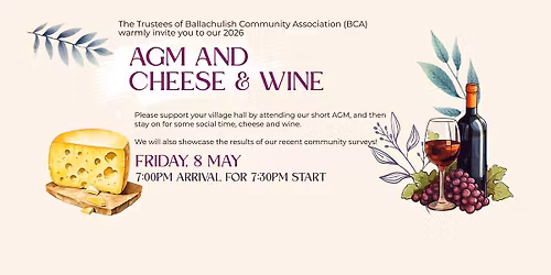 2026 AGM and Cheese & Wine