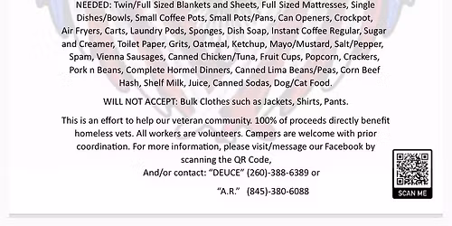 Vets Helping Homeless Vets Donation Drive