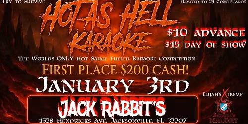 Hot as Hell Karaoke ($200 CASH Prize) at Jack Rabbit's!