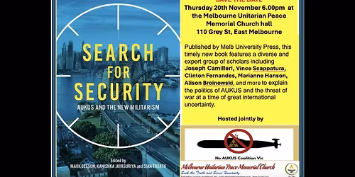 Book launch Search for Security: AUKUS and the new militarism