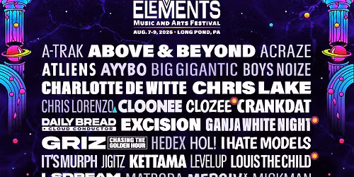 2026 Elements Music and Arts Festival - 3 Day Pass at Pocono Raceway