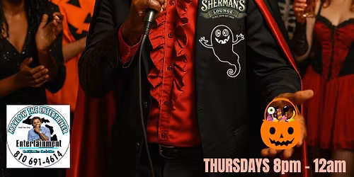 Halloween Karaoke & Dance with Marlow The Entertainer. Thursday's at Sherman's Lounge! GTO!