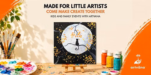 Fall Moon Kitty Kids and Family Painting Class at Ocean5 | Gig Harbor WA