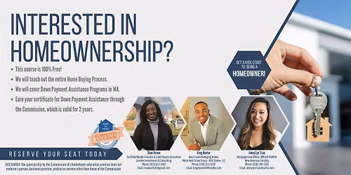 FREE Homebuyer Education Class: Down Payment Assistance in WA