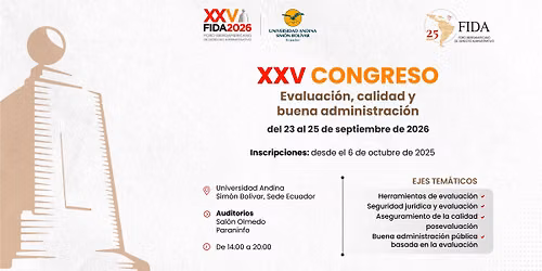 XXV CONGRESO - EVALUACI\u00d3N, CALIDAD Y BUENA ADMINISTRACI\u00d3N