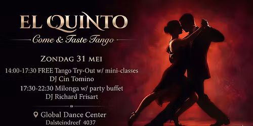 El Quinto - FREE Tango Try-Out w\/ mini-classes DJ Cin Tomino + Milonga w\/ buffet DJ Richard Frisart