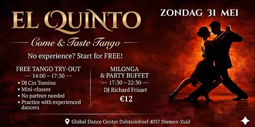 El Quinto - FREE Tango Try-Out w\/ mini-classes DJ Cin Tomino + Milonga w\/ buffet DJ Richard Frisart