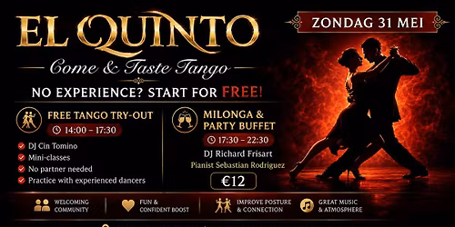 El Quinto - FREE Tango Try-Out DJ Cin Tomino + piano Sebastian Rodriguez + Salon DJ Richard Frisart
