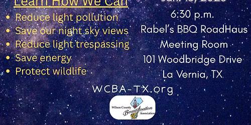 Protecting Dark Skies for People and All Living Things by Cindy Luongo Cassidy for WCBA