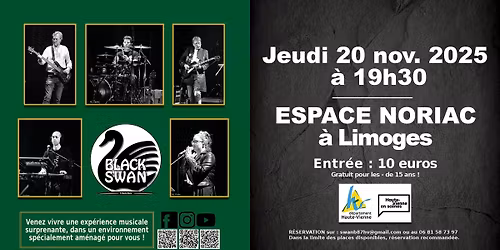 Concert Black Swan \u00e0 l\u2019Espace Noriac