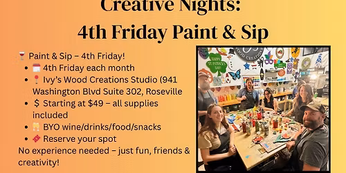 Paint & Sip 4th Fridays
