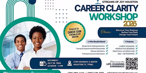 CAREER CLARITY WORKSHOP 2026 HOSTED BY STREAMS OF JOY HOUSTON CAREER TEAM