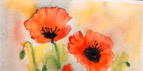 Watercolor -August Poppy