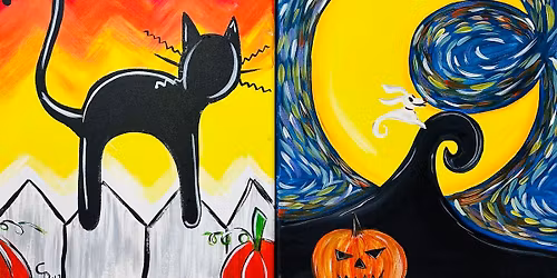 ALL Ages Spooky Season Acrylic Painting Canvas Class with Connie at Claytopia