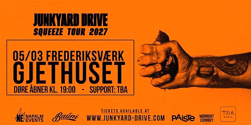 Junkyard Drive - Squeeze Tour - Gjethuset - Frederiksv\u00e6rk