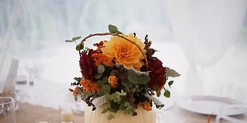 Pumpkin Floral Centerpiece Worksop & Wine Night with Watercan Designs