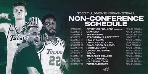 Parking Tougaloo Bulldogs at Tulane Green Wave Mens Basketball