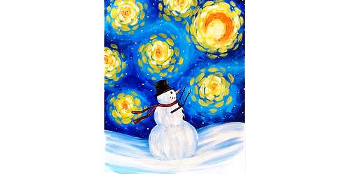 Starry Night Snowman - Paint and Sip in Tyler | Classpop!\u2122