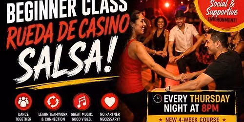 Rueda De Casino Salsa For Beginners - 4-wk progressive course