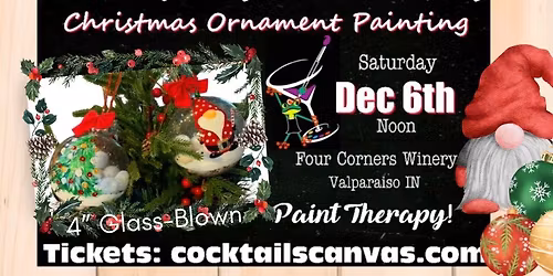 4" Glass Blown Exclusive Christmas Ornament Painting Event