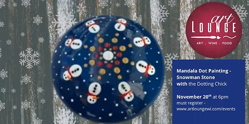 Mandala Dot Painting - Snowman Stone w\/The Dotting Chick