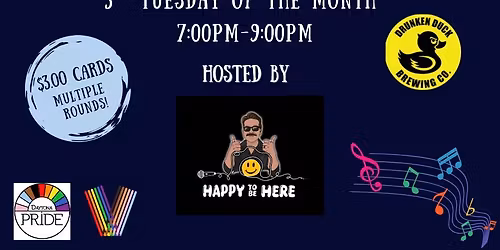 Music bingo at the Duck hosted by Happy to be Here Media! 