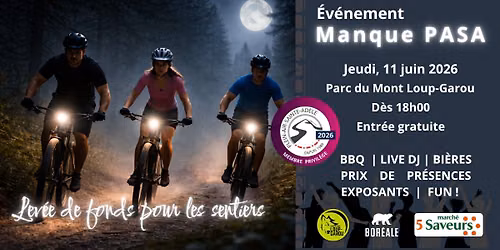 \u00c9v\u00e9nement Manque PASA - Lev\u00e9e de fonds pour les sentiers