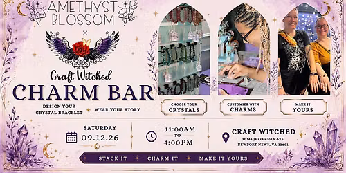 Amethyst Blossom x Craft Witched : Crystal Bracelet Charm Bar