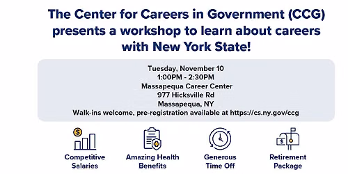 Massapequa Workshop: Learn about Civil Service Careers and NY HELPS