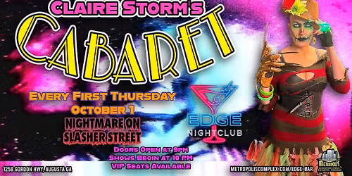 Claire Storm's Cabaret - Nightmare on Slasher Street
